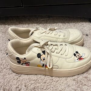 Disney Cream Mickey Mouse Kids Sneakers